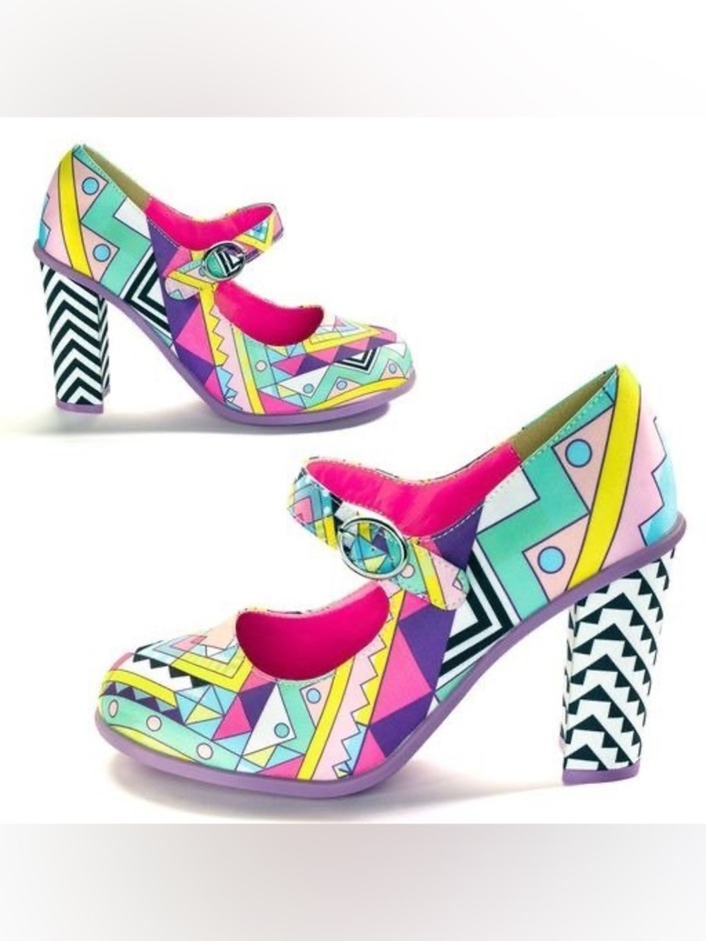 Hot Chocolate Design 2004 Y2K Geometric High Heels size 11 (41) women’s